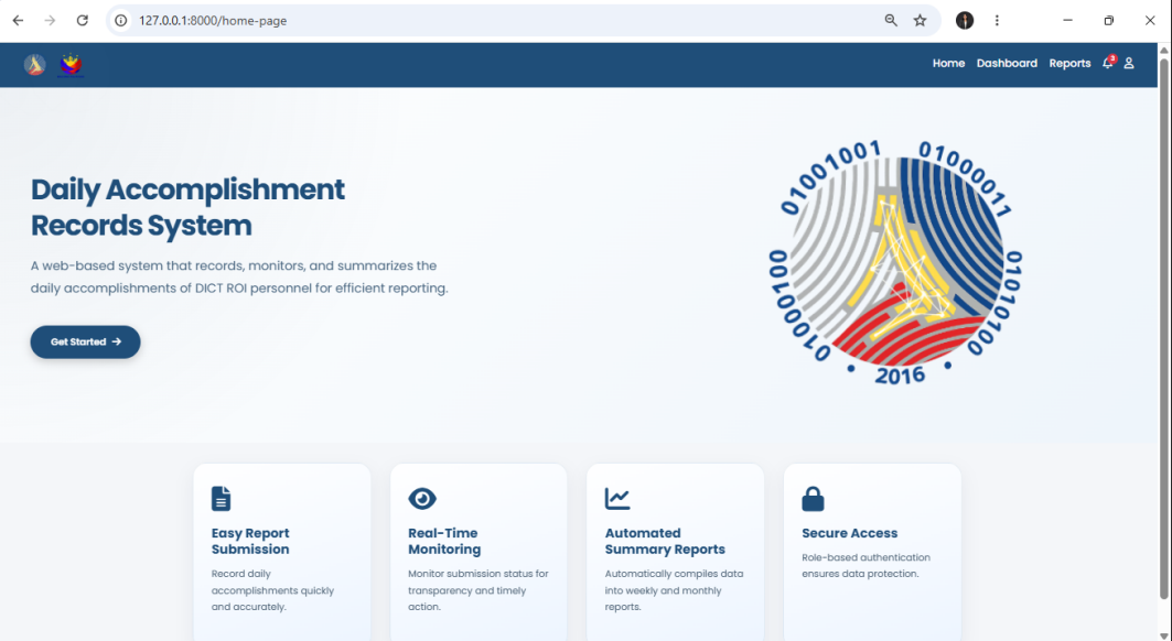 Project 1 system homepage